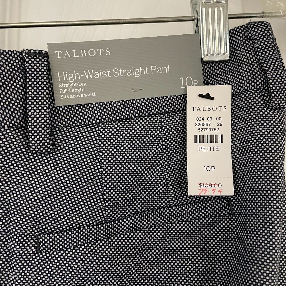 NWT Talbots High waist straight leg pants